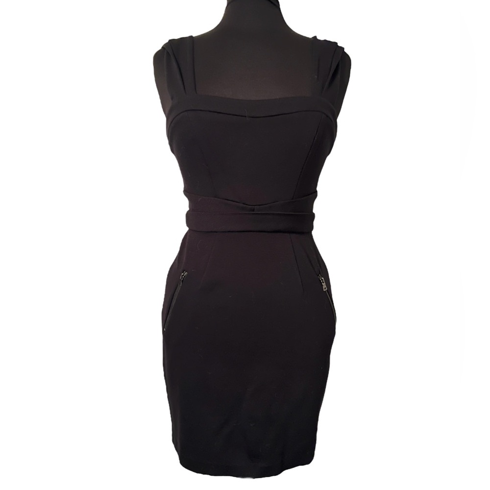 3/$20 💜 CYNTHIA STEFFE Sexy LBD bodycon Knit Zip Dress 2 XS S